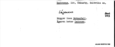 Bild på arkivkortet för arkivposten Laionens