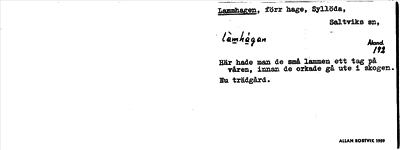 Bild på arkivkortet för arkivposten Lammhagen