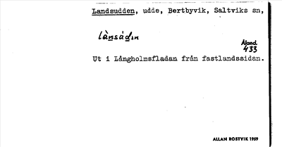 Bild på arkivkortet för arkivposten Landsudden