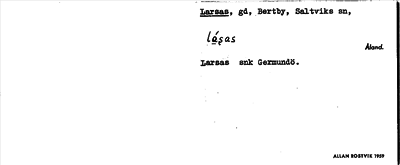 Bild på arkivkortet för arkivposten Larsas