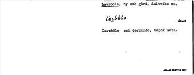 Bild på arkivkortet för arkivposten Lavsböle