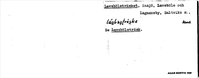 Bild på arkivkortet för arkivposten Lavsbölsträsket