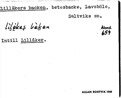 Bild på arkivkortet för arkivposten Lillåkers backen