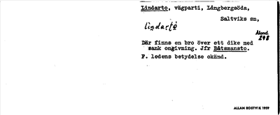 Bild på arkivkortet för arkivposten Lindarto