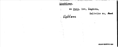 Bild på arkivkortet för arkivposten Lindbloms