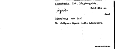 Bild på arkivkortet för arkivposten Ljungbacka