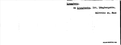 Bild på arkivkortet för arkivposten Ljungberg, se Ljungbacka