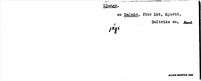 Bild på arkivkortet för arkivposten Ljungs