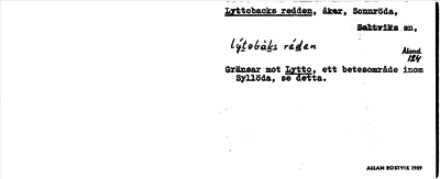Bild på arkivkortet för arkivposten Lyttobacks redden