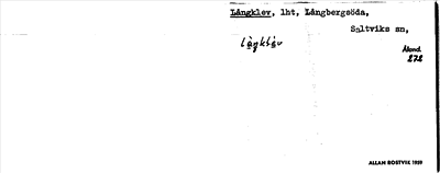 Bild på arkivkortet för arkivposten Långklev