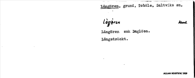 Bild på arkivkortet för arkivposten Långören
