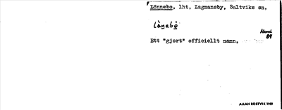 Bild på arkivkortet för arkivposten Lönnebo