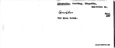 Bild på arkivkortet för arkivposten Lövsveden