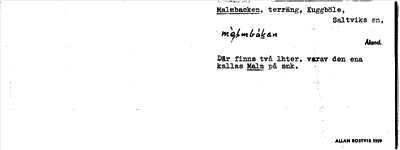 Bild på arkivkortet för arkivposten Malmbacken
