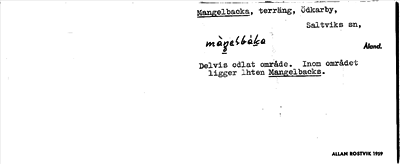 Bild på arkivkortet för arkivposten Mangelbacka