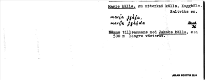 Bild på arkivkortet för arkivposten Marie källa