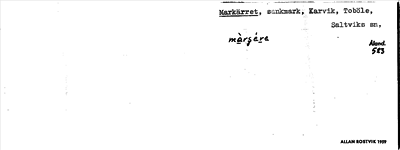 Bild på arkivkortet för arkivposten Markärret