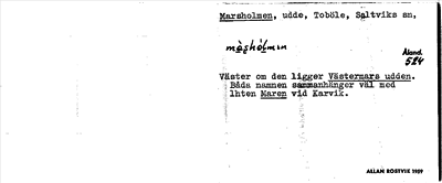 Bild på arkivkortet för arkivposten Marsholmen