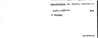 Bild på arkivkortet för arkivposten Mats-Matssons