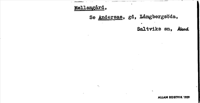 Bild på arkivkortet för arkivposten Mellangård, se Andersas