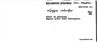 Bild på arkivkortet för arkivposten Mellangårds Söderåker