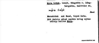Bild på arkivkortet för arkivposten Mora träsk