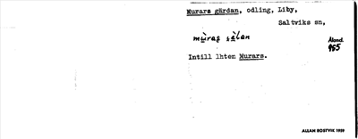 Bild på arkivkortet för arkivposten Murars gärdarn
