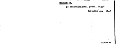 Bild på arkivkortet för arkivposten Märkklobb, se Märkesklobben