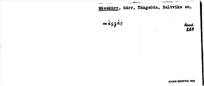 Bild på arkivkortet för arkivposten Mässkärr