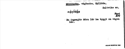 Bild på arkivkortet för arkivposten Mörnbacka