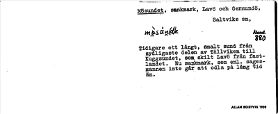 Bild på arkivkortet för arkivposten Mösundet