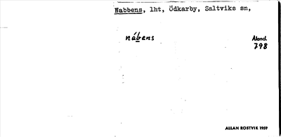 Bild på arkivkortet för arkivposten Nabbens
