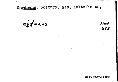 Bild på arkivkortet för arkivposten Nordmans