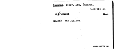 Bild på arkivkortet för arkivposten Normans