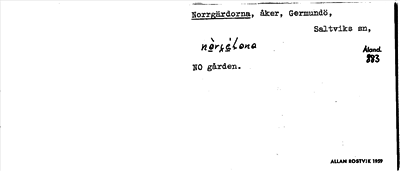 Bild på arkivkortet för arkivposten Norrgärdorna