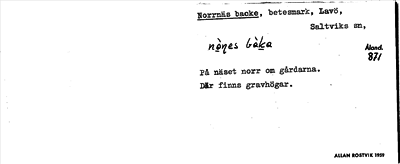 Bild på arkivkortet för arkivposten Norrnäs backe