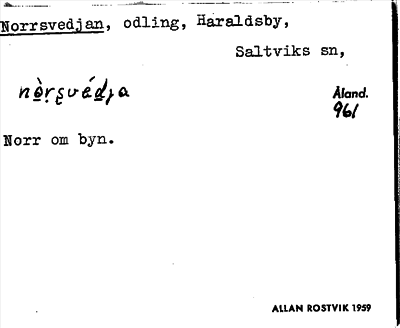 Bild på arkivkortet för arkivposten Norrsvedjan