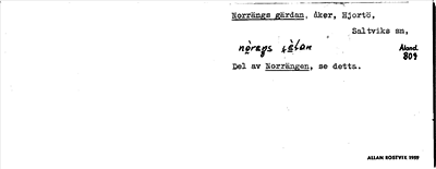 Bild på arkivkortet för arkivposten Norrängs gärdan