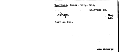 Bild på arkivkortet för arkivposten Norrängs
