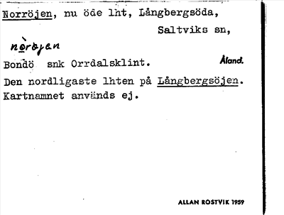 Bild på arkivkortet för arkivposten Norröjen