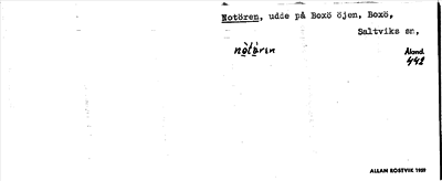 Bild på arkivkortet för arkivposten Notören