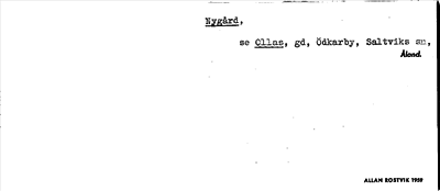 Bild på arkivkortet för arkivposten Nygård, se Ollas
