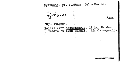 Bild på arkivkortet för arkivposten Nystunas