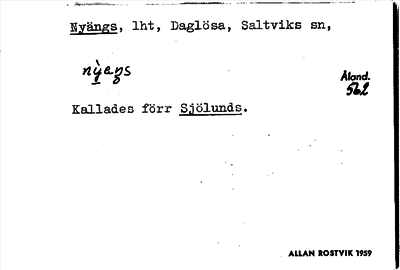 Bild på arkivkortet för arkivposten Nyängs