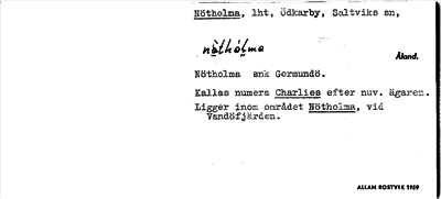 Bild på arkivkortet för arkivposten Nötholma