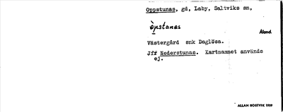 Bild på arkivkortet för arkivposten Oppstunas