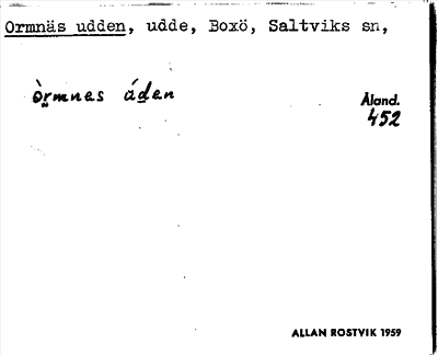 Bild på arkivkortet för arkivposten Ormnäs udden