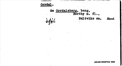 Bild på arkivkortet för arkivposten Orrdal