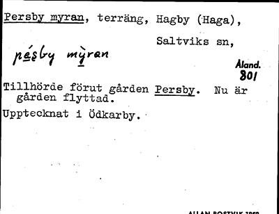 Bild på arkivkortet för arkivposten Persby myran