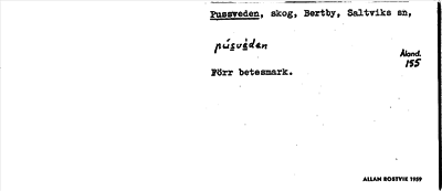 Bild på arkivkortet för arkivposten Pussveden
